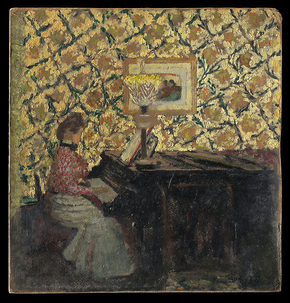 Misia at the Piano, Edouard Vuillard  French, Oil on cardboard