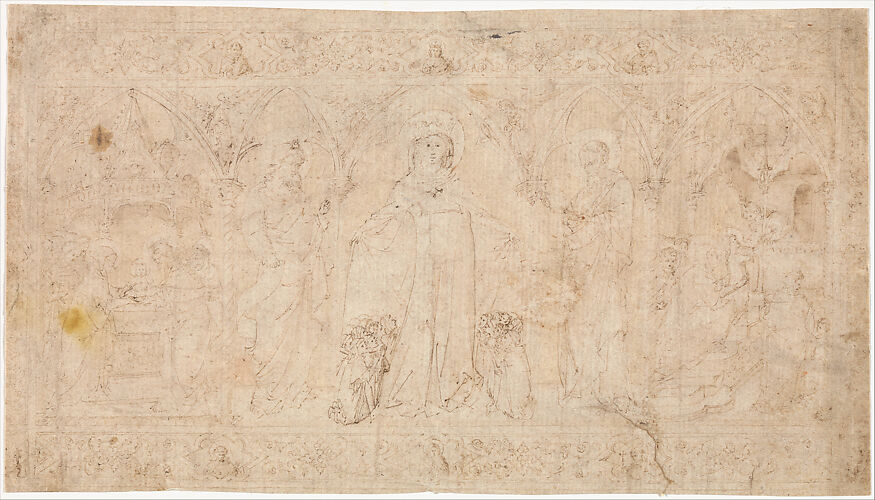 Design for an Antependium: The Madonna della Misericordia with Saints John the Baptist and John the Evangelist, the Circumcision, and the Presentation of the Virgin