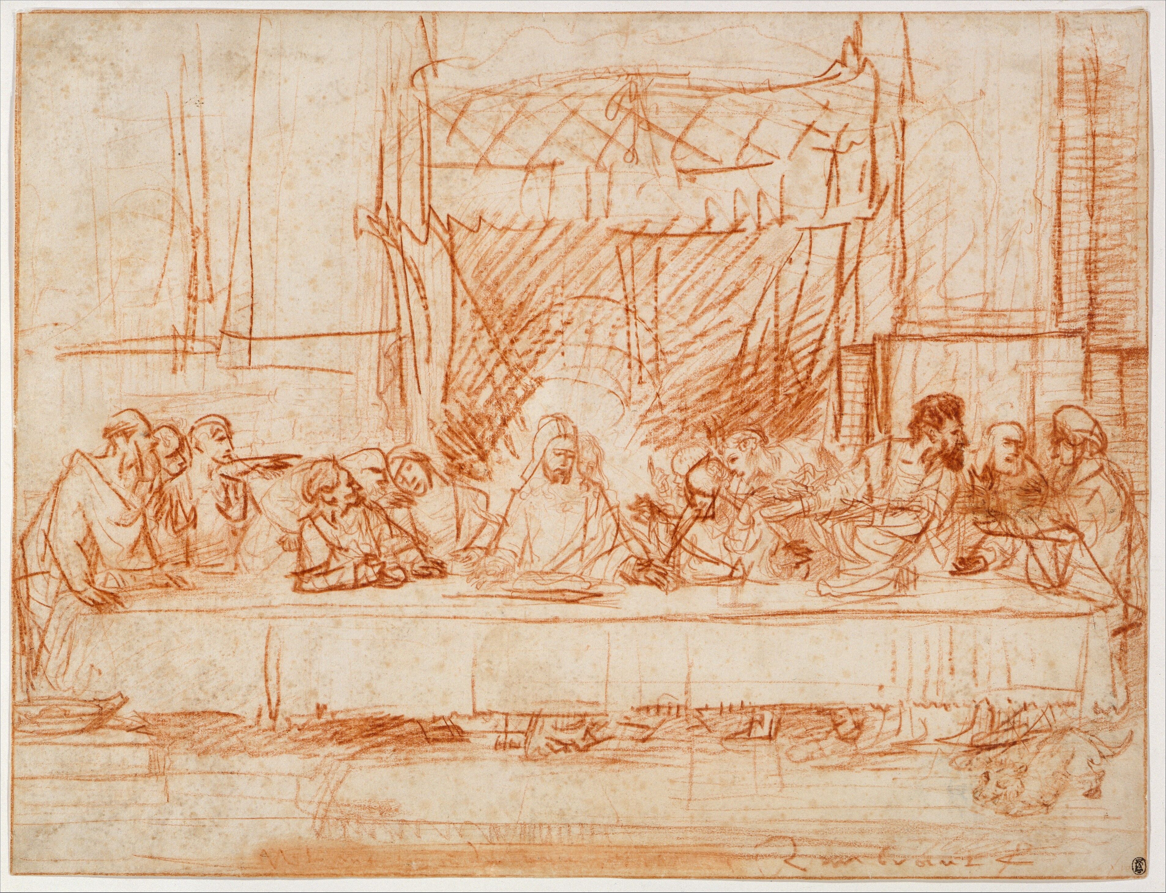 Rembrandt (Rembrandt van Rijn) - The Last Supper, after Leonardo