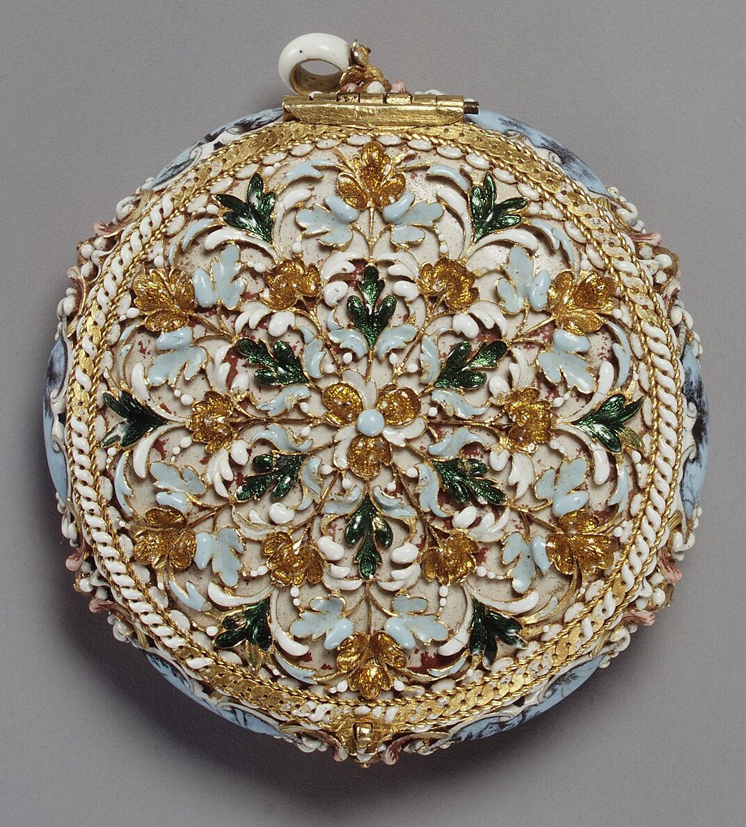 Watch, Jacques Goullons (French, recorded 1626, active Paris ca. 1640–60, died 1671), Case and dial of enameled gold; hand of steel; movement of brass, partly gilded, and steel
