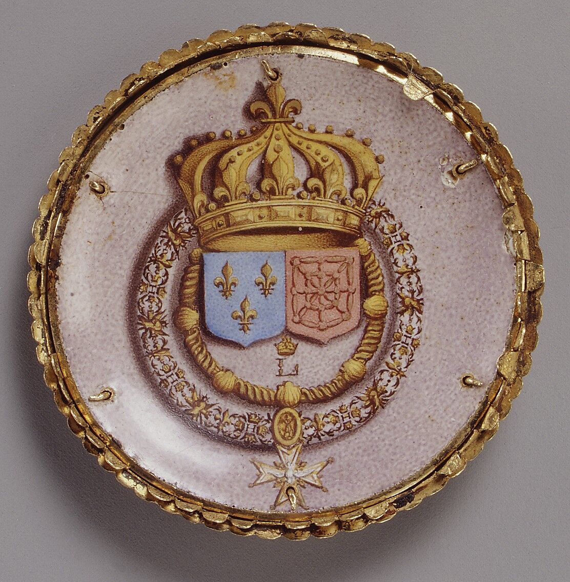 Watch, Jacques Goullons (French, recorded 1626, active Paris ca. 1640–60, died 1671), Case and dial of enameled gold; hand of steel; movement of brass, partly gilded, and steel