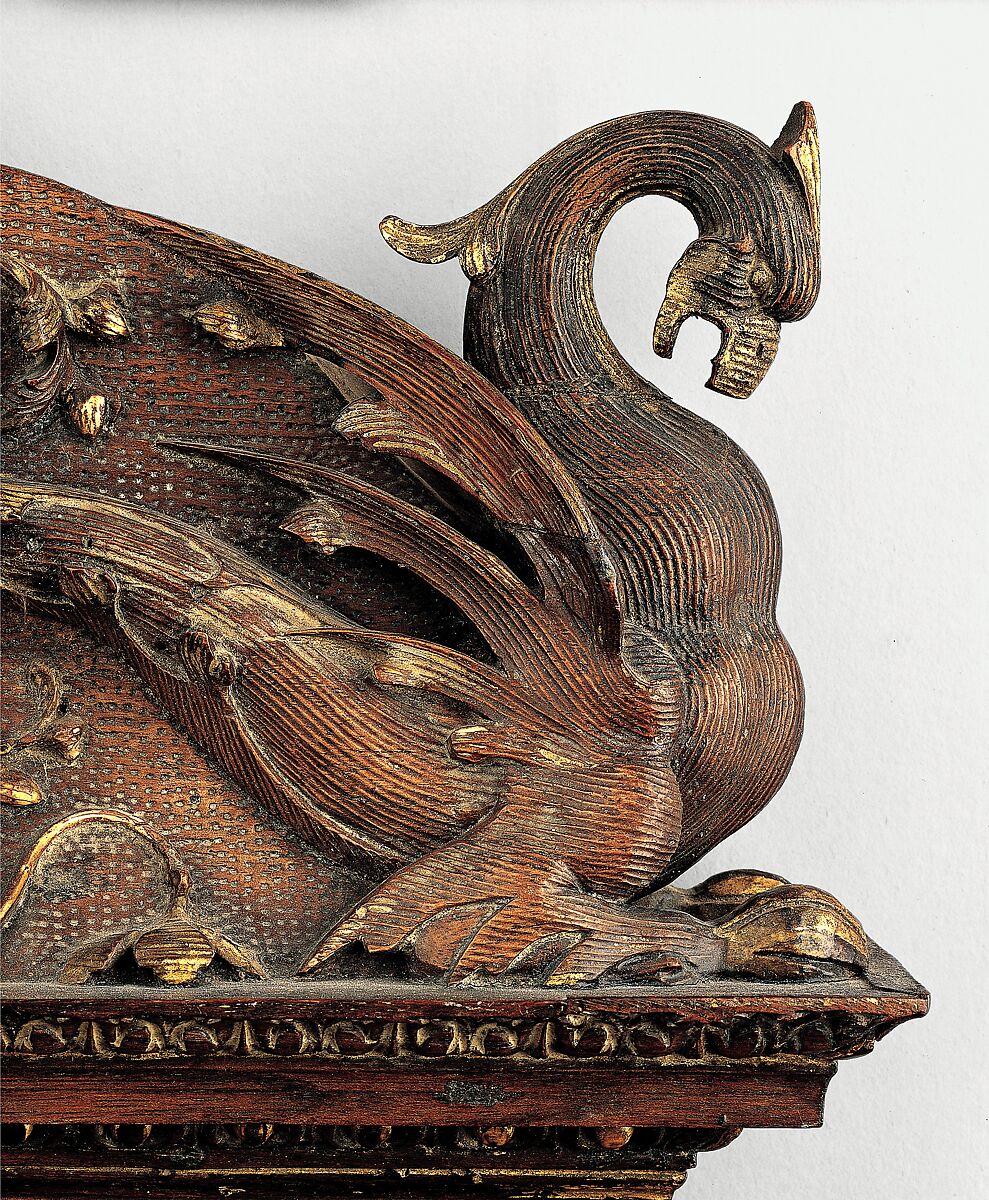 Tabernacle frame, possibly del Tasso workshop, Walnut. Carved, luminolegno., Italian