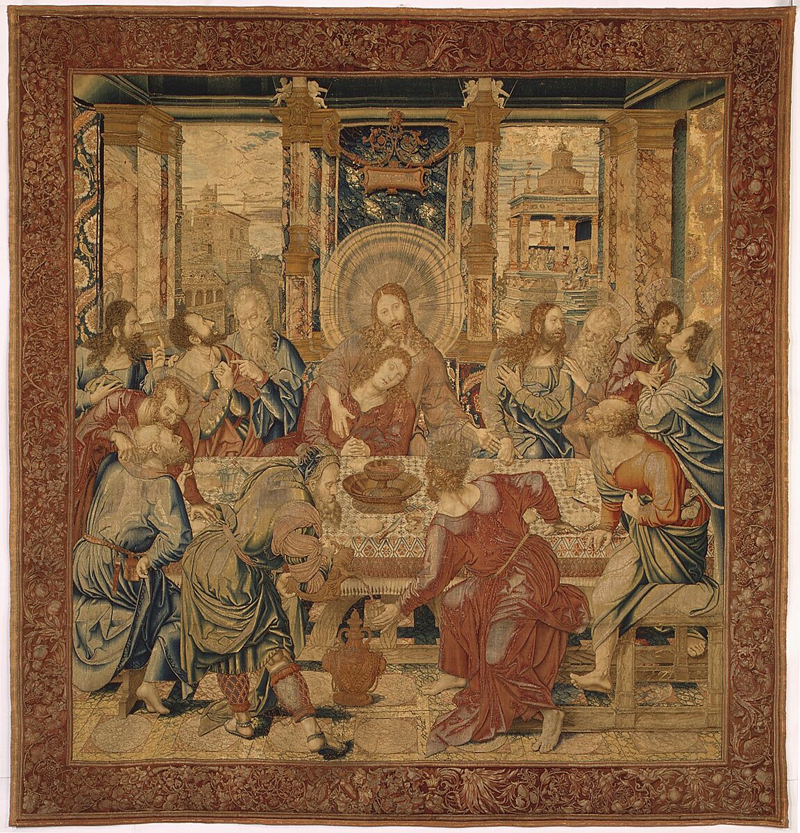 The Last Supper, Designed by Bernard van Orley (Netherlandish, Brussels ca. 1492–1541/42 Brussels), Wool, silk, silver-gilt thread.