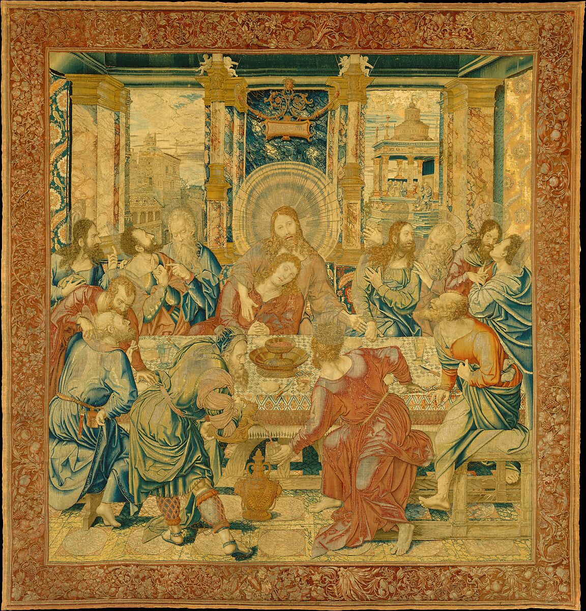 The Last Supper, Designed by Bernard van Orley (Netherlandish, Brussels ca. 1492–1541/42 Brussels), Wool, silk, silver-gilt thread.