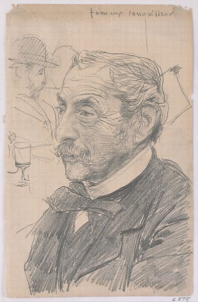 Famous Connoisseur (Fameux Connaisseur), Giovanni Boldini (Italian, Ferrara 1842–1931 Paris), Crayon and pencil on graph paper. 