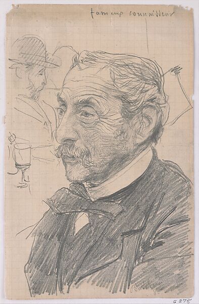 Famous Connoisseur (Fameux Connaisseur), Giovanni Boldini  Italian, Crayon and pencil on graph paper.