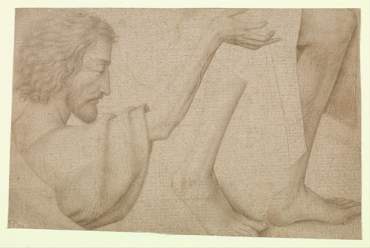 Studies of Saint John the Baptist, Copy after Rogier van der Weyden  Flemish, Metalpoint on gray prepared paper, Flemish