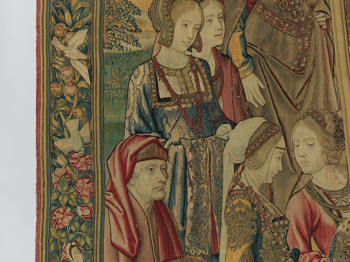 Emperor Vespasian Cured by Veronica's Veil, Wool, silk, and gilt-metal-strip-wrapped silk in slit, dovetailed, and double interlocking tapestry weave., Flemish, Brussels