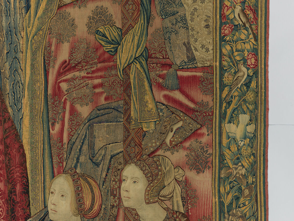 Emperor Vespasian Cured by Veronica's Veil, Wool, silk, and gilt-metal-strip-wrapped silk in slit, dovetailed, and double interlocking tapestry weave., Flemish, Brussels