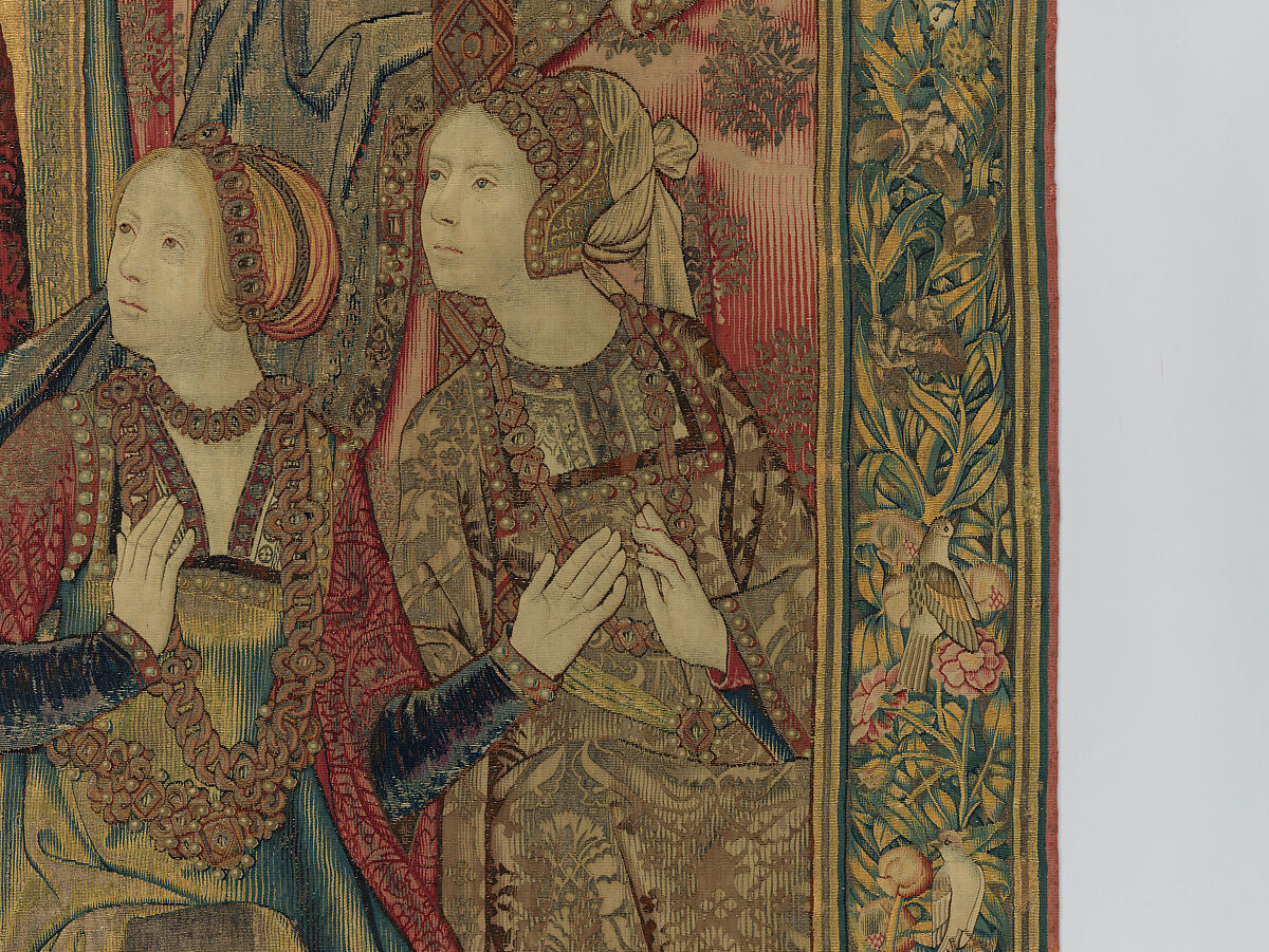 Emperor Vespasian Cured by Veronica's Veil, Wool, silk, and gilt-metal-strip-wrapped silk in slit, dovetailed, and double interlocking tapestry weave., Flemish, Brussels