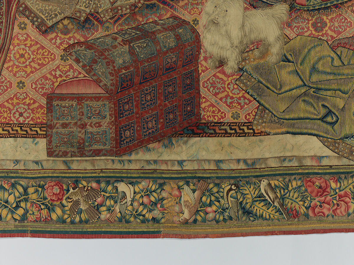 Emperor Vespasian Cured by Veronica's Veil, Wool, silk, and gilt-metal-strip-wrapped silk in slit, dovetailed, and double interlocking tapestry weave., Flemish, Brussels