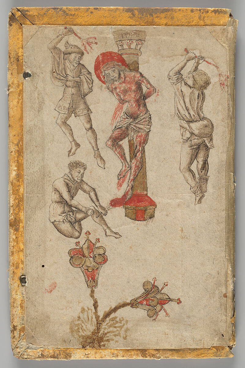 The Flagellation of Christ, Pen and dark brown ink and red and yellowish brown watercolor., Eastern Germany 