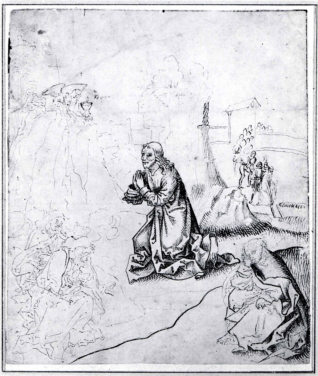 Agony in the Garden, German  , Franconia, Pen and brush and grayish black ink., German, Franconia
