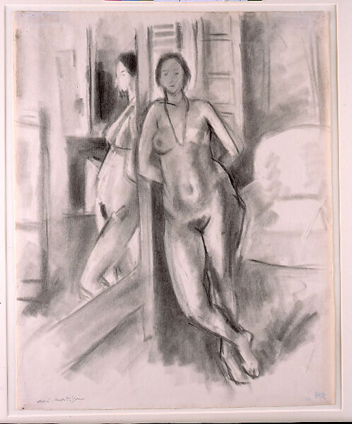 Reflection in the Mirror, Henri Matisse (French, Le Cateau-Cambrésis 1869–1954 Nice), Charcoal on paper