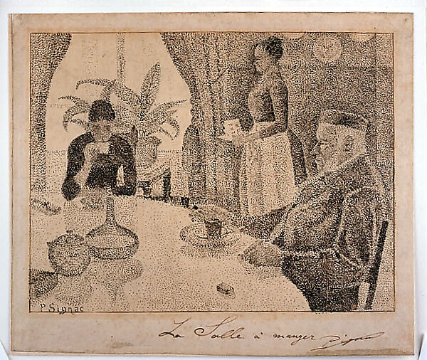 The Dining Room, Paul Signac (French, Paris 1863–1935 Paris), Graphite and ink on Japan paper