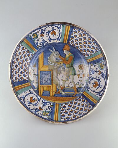 Dish (piatto): Man Washing the Mouth of an Ass