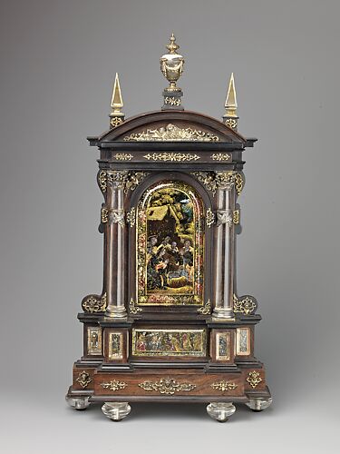 Tabernacle House Altar with the Adoration of the Shepherds, the Adoration of the Magi, and the Annunciation.