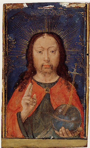 Holy Face, Gerard David (Netherlandish, Oudewater ca. 1455–1523 Bruges), Tempera and gold leaf on parchment that has been trimmed and laid down on thin walnut