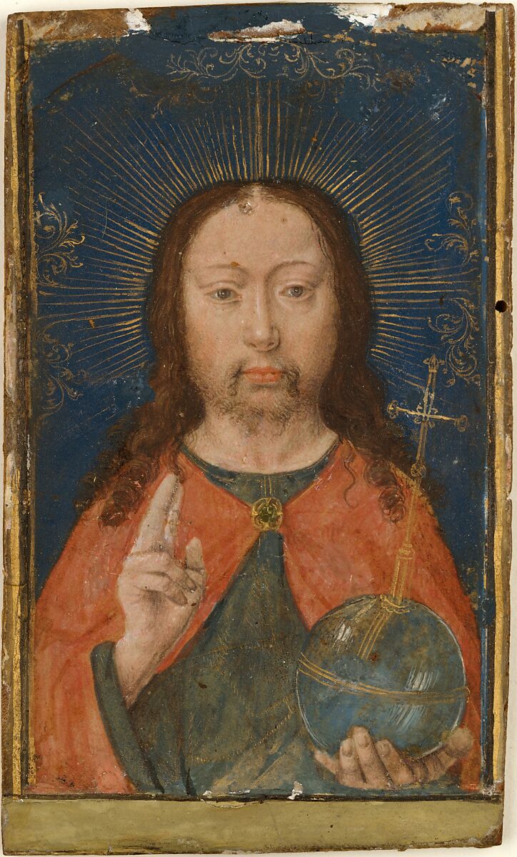 Holy Face, Gerard David (Netherlandish, Oudewater ca. 1455–1523 Bruges), Tempera and gold leaf on parchment that has been trimmed and laid down on thin walnut 