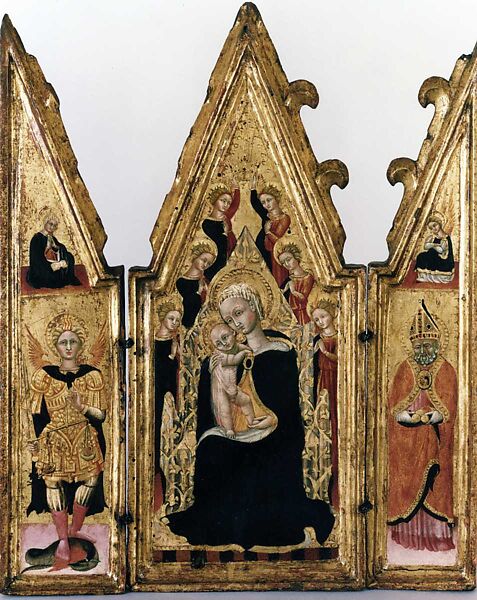 Saint Michael, Pietro di Giovanni d'Ambrogio (Italian, Siena 1410–1449 Siena), Tempera and silver on wood, gold ground