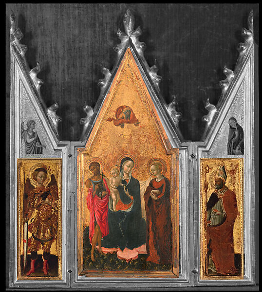Saint Michael, Pietro di Giovanni d'Ambrogio (Italian, Siena 1410–1449 Siena), Tempera and silver on wood, gold ground