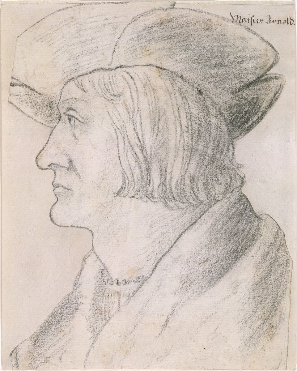 Portrait of Simon von Liebenstein (?), Hans Schwarz (German, Augsburg 1492–after 1521 Nuremberg), Charcoal (cut out along the contours, laid down twice)