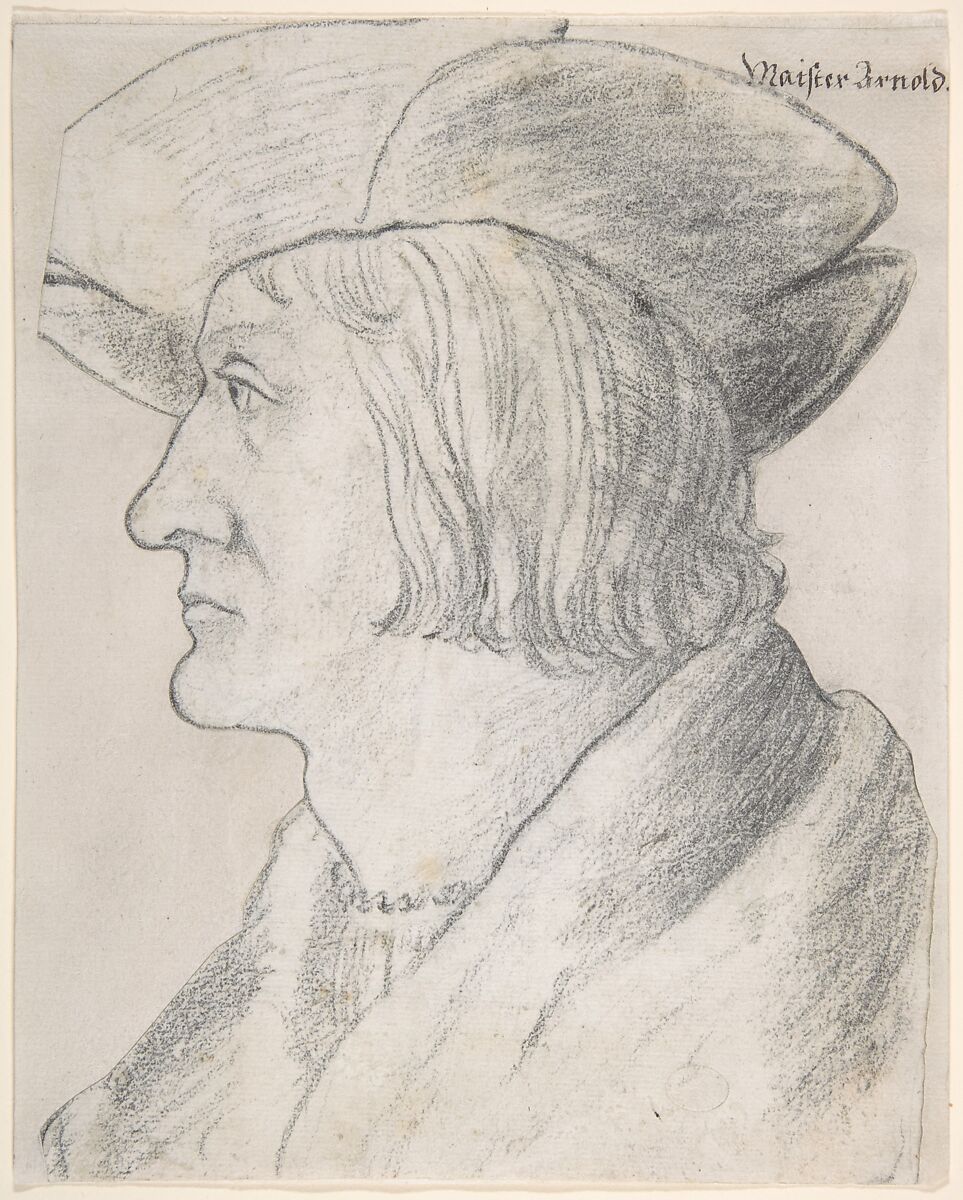 Portrait of Simon von Liebenstein (?), Hans Schwarz (German, Augsburg 1492–after 1521 Nuremberg), Charcoal (cut out along the contours, laid down twice) 
