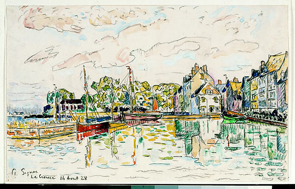 Le Croisic, Paul Signac (French, Paris 1863–1935 Paris), Watercolor over black crayon