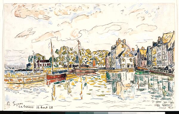 Le Croisic, Paul Signac (French, Paris 1863–1935 Paris), Watercolor over black crayon