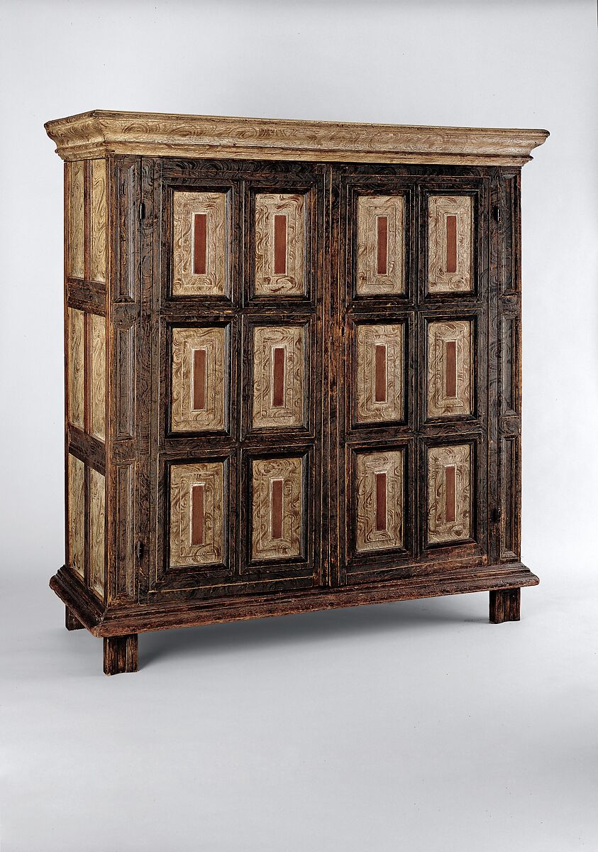 Kast, Painted white oak, red oak, American