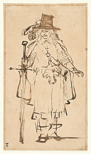 An Officer Holding a Ceremonial Sword