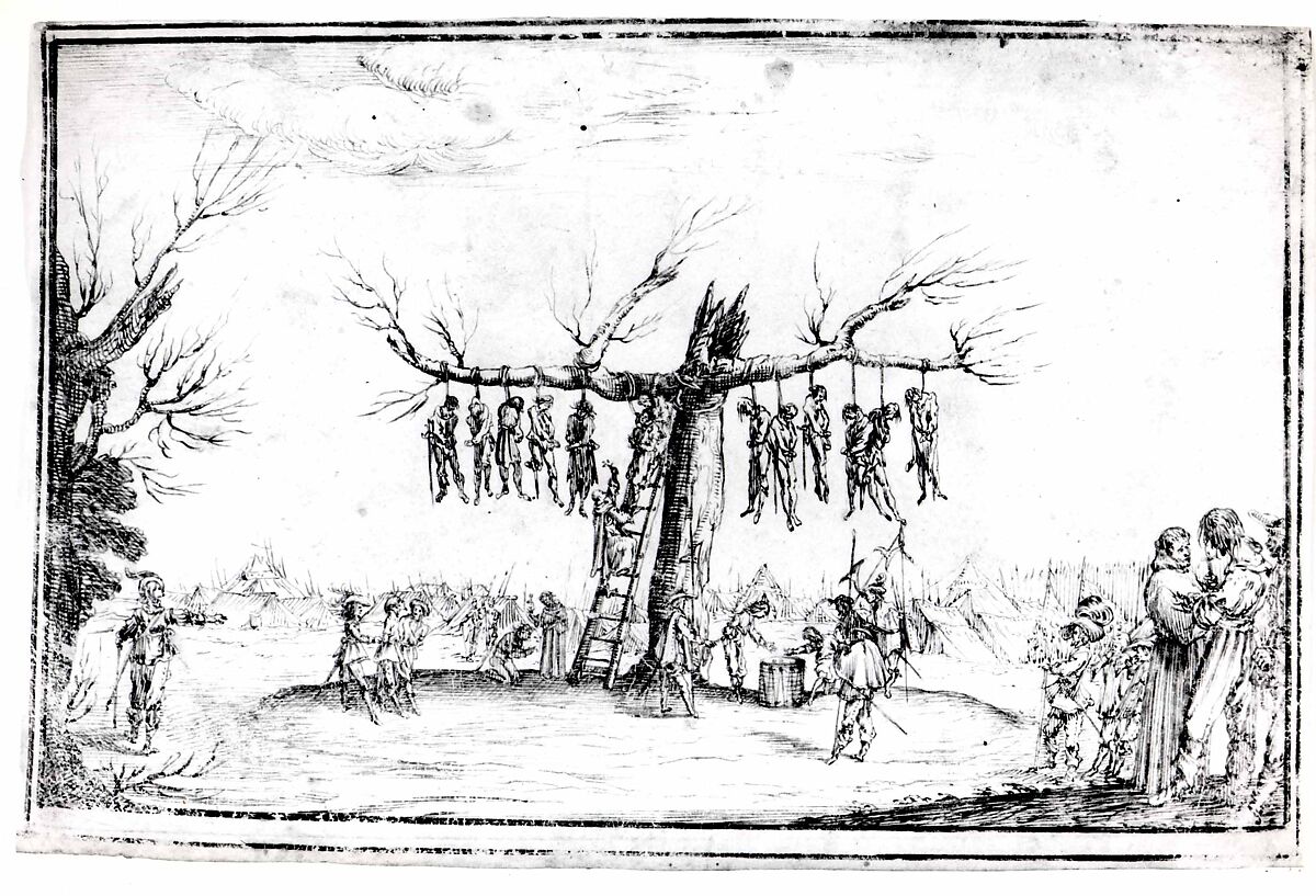 The Hangman's Tree, Imitator of Jacques Callot (French, Nancy 1592–1635 Nancy), Pen and sepia ink., French