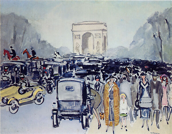 Avenue du Bois, Kees van Dongen (Dutch, Delfshaven, The Netherlands 1877–1968 Monte Carlo), Oil on machine-primed canvas