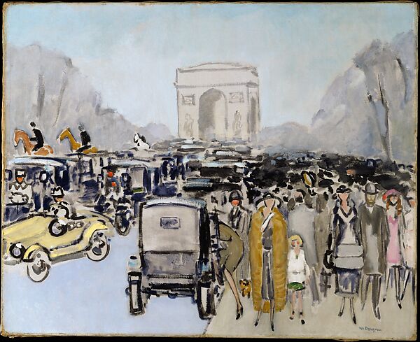 Avenue du Bois, Kees van Dongen (Dutch, Delfshaven, The Netherlands 1877–1968 Monte Carlo), Oil on machine-primed canvas 