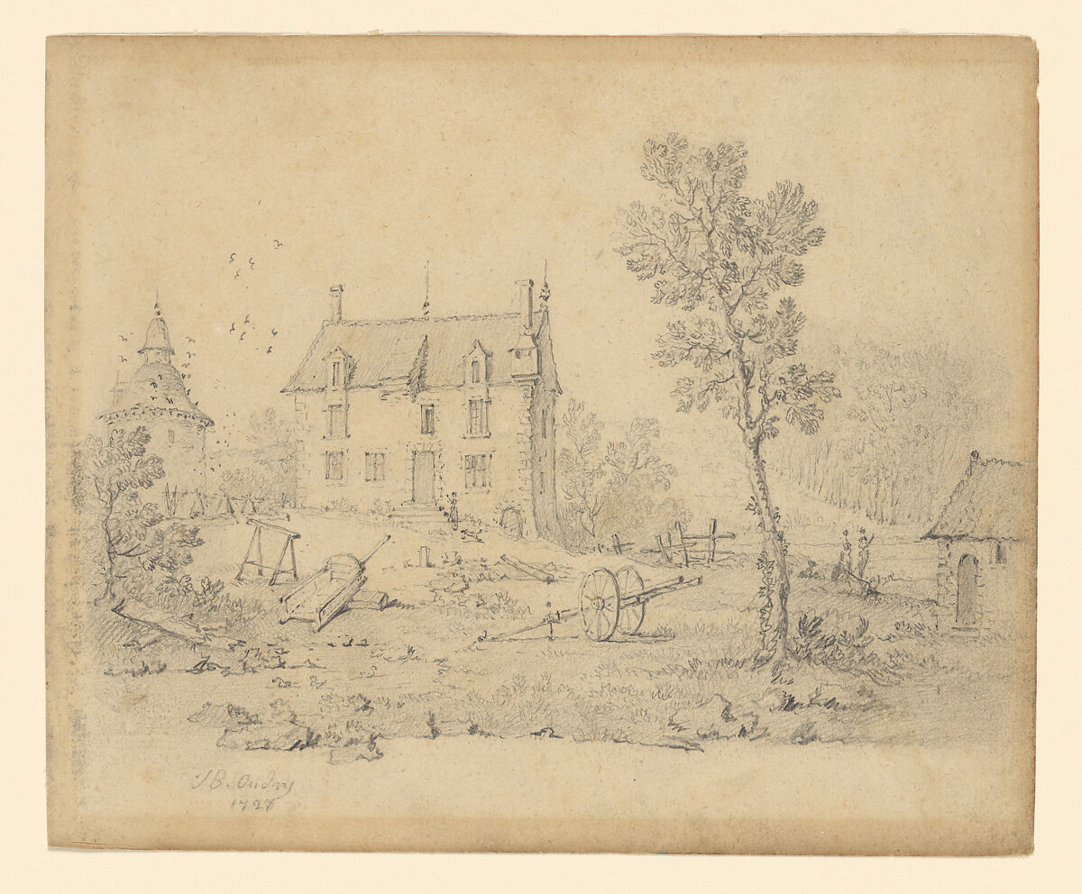 Country Farmhouse, Jean-Baptiste Oudry (French, Paris 1686–1755 Beauvais), Pencil 