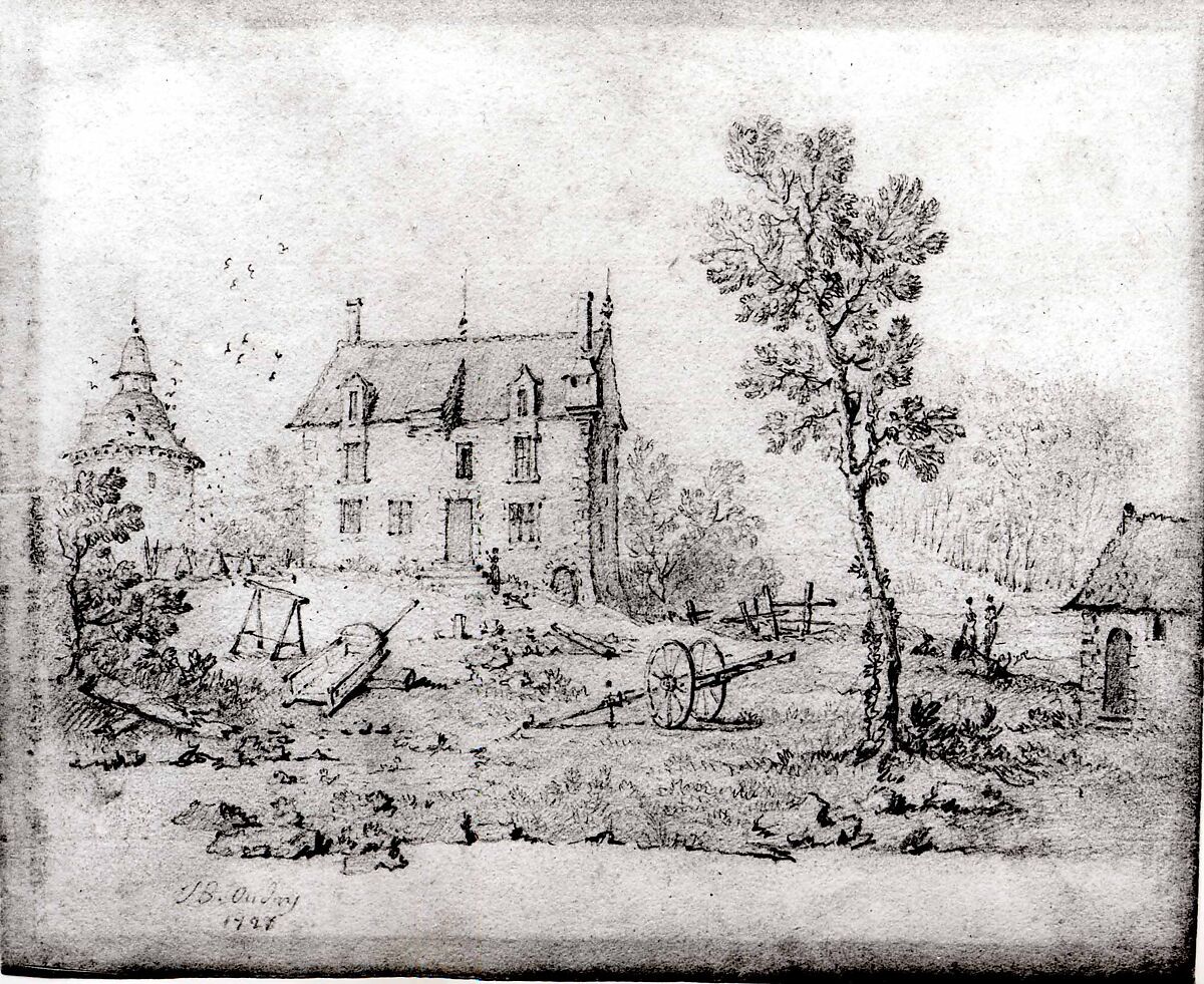 Country Farmhouse, Jean-Baptiste Oudry (French, Paris 1686–1755 Beauvais), Pencil