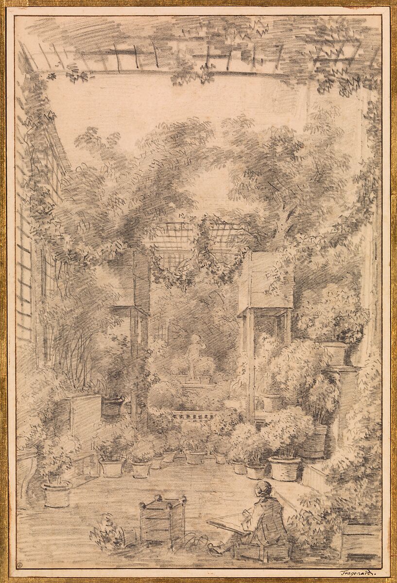 The Draftsman, Jean Honoré Fragonard (French, Grasse 1732–1806 Paris), Black chalk