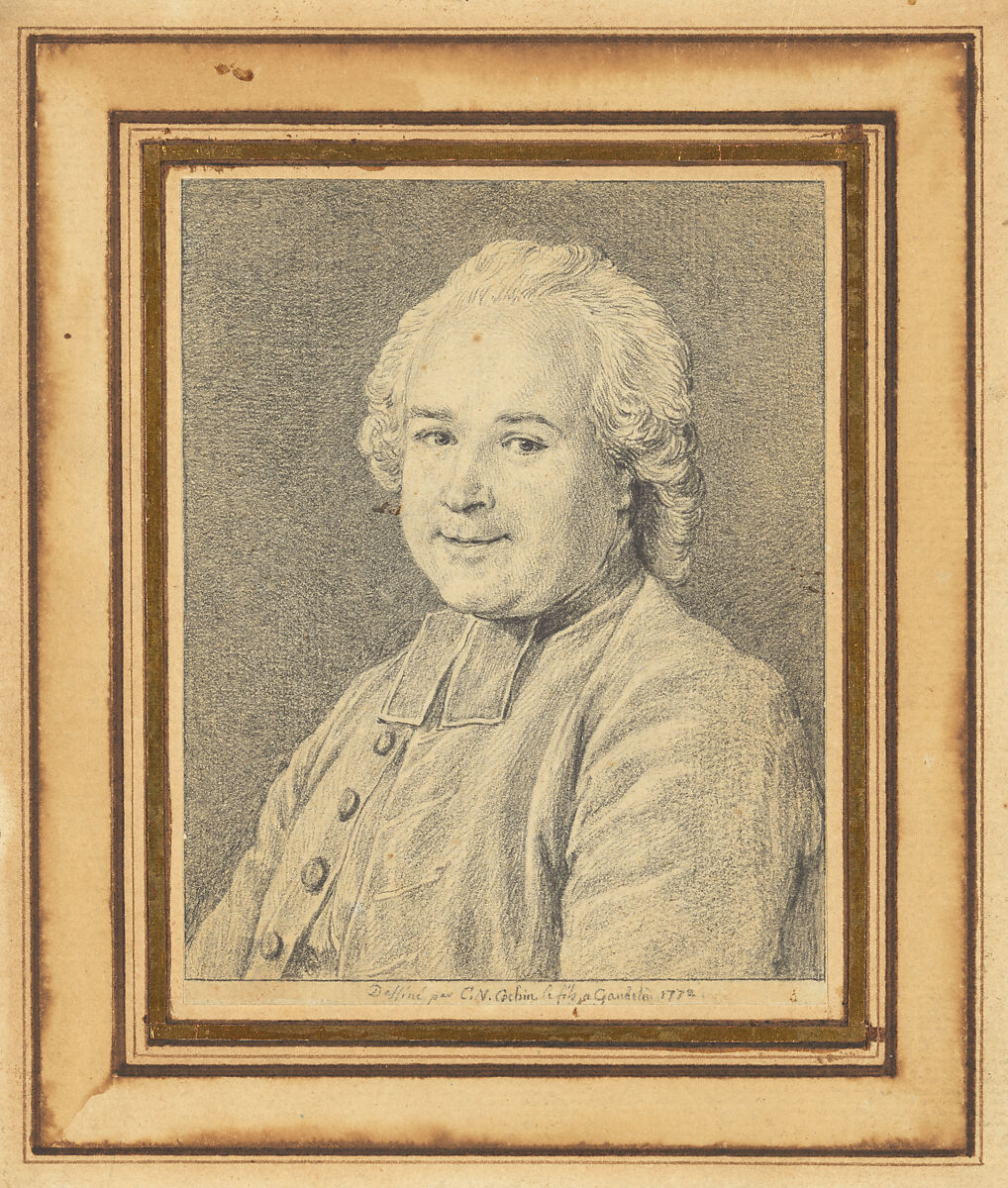 François-Emmanuel Pommyer, abbot of Bonneval, Charles Nicolas Cochin II (French, Paris 1715–1790 Paris), Black chalk and pencil (?) 