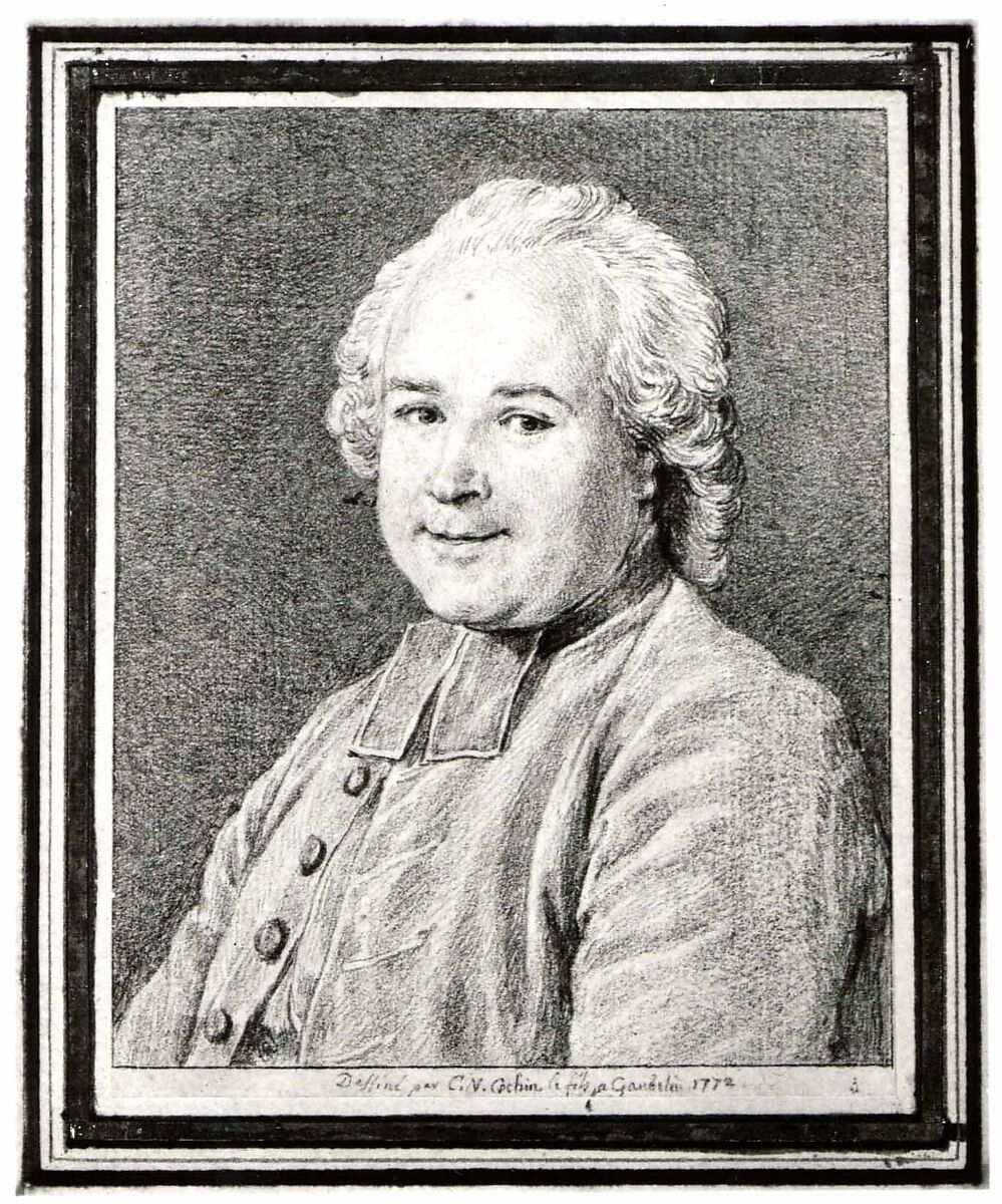 François-Emmanuel Pommyer, abbot of Bonneval, Charles Nicolas Cochin II (French, Paris 1715–1790 Paris), Black chalk and pencil (?)