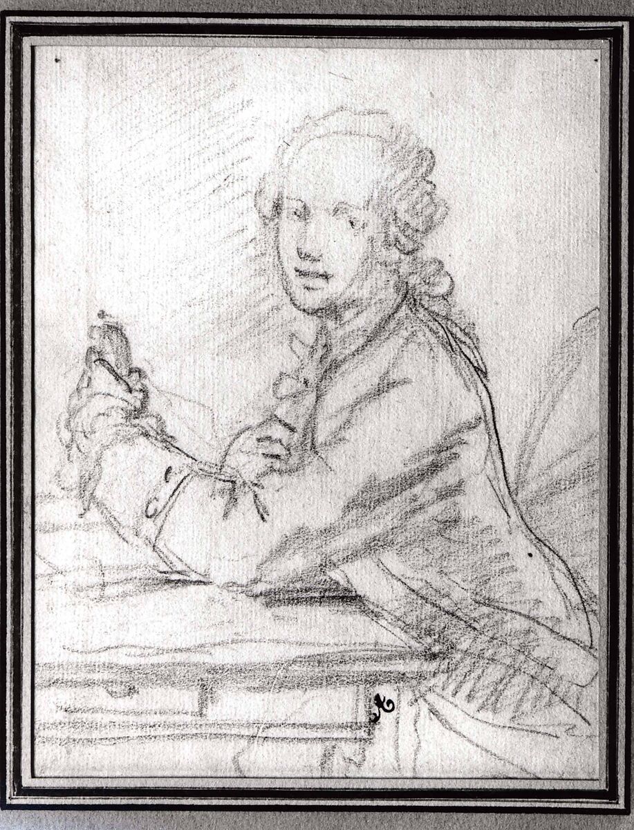 Portraits of a Young Man, Augustin de Saint-Aubin (French, Paris 1736–1807 Paris), Black chalk