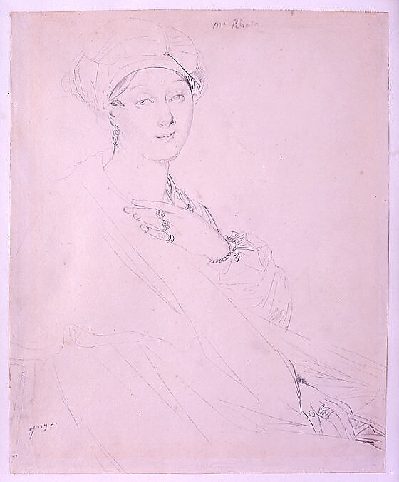 Portrait of Madame Rhode (Rhoda?), Jean Auguste Dominique Ingres (French, Montauban 1780–1867 Paris), Graphite on pale buff wove paper