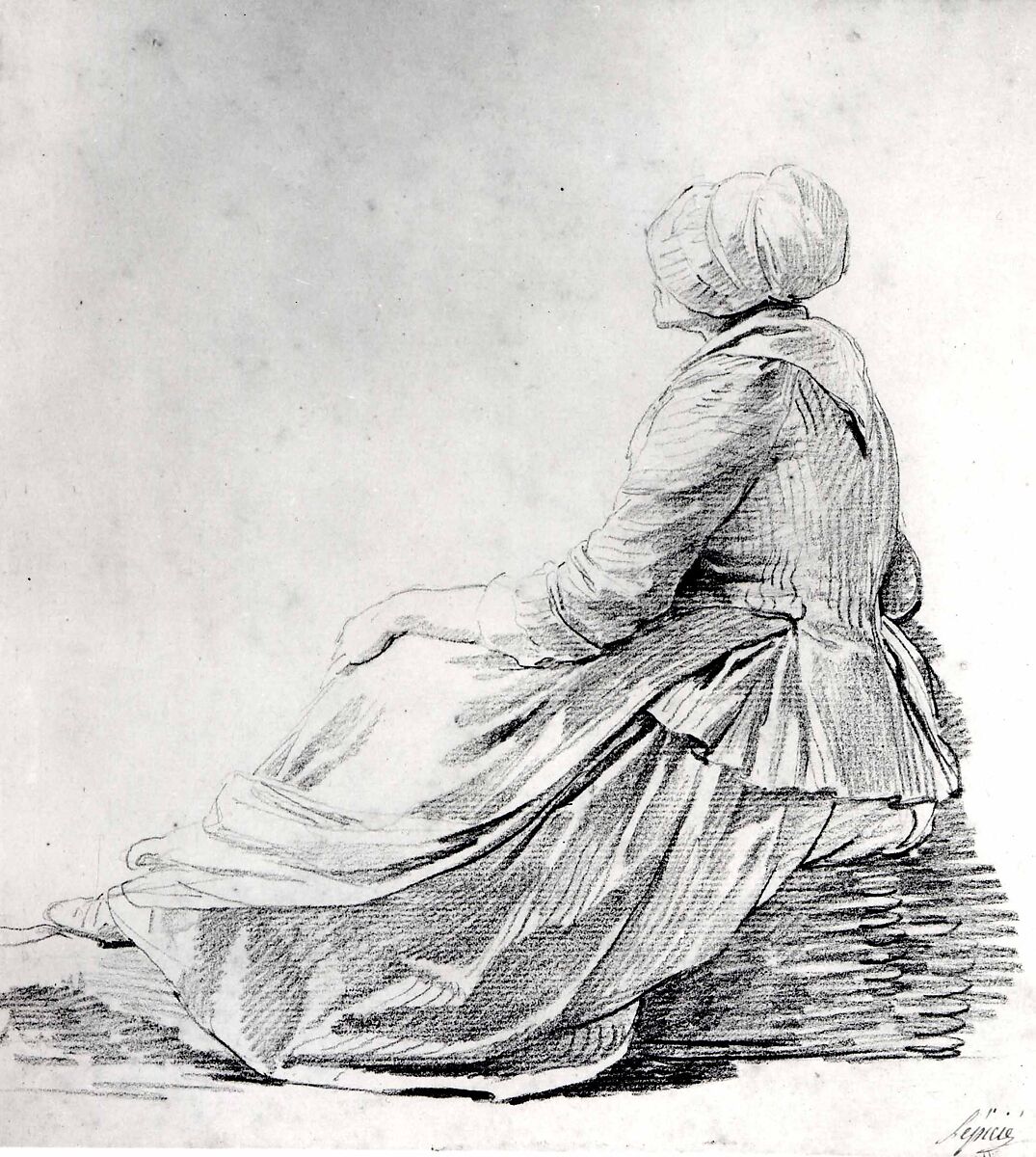 Nicolas Bernard L\u00e9pici\u00e9 | Seated Woman in Profile | The Met