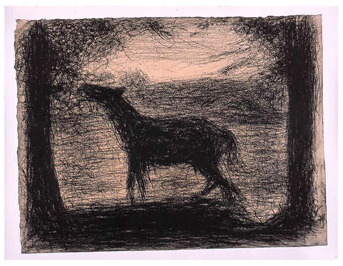 Foal (Le Poulain) [also called "The Colt"], Georges Seurat (French, Paris 1859–1891 Paris), Conté crayon on laid paper