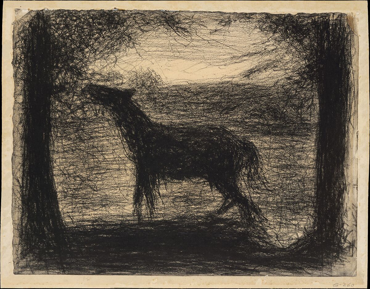 Foal (Le Poulain) [also called "The Colt"], Georges Seurat (French, Paris 1859–1891 Paris), Conté crayon on laid paper