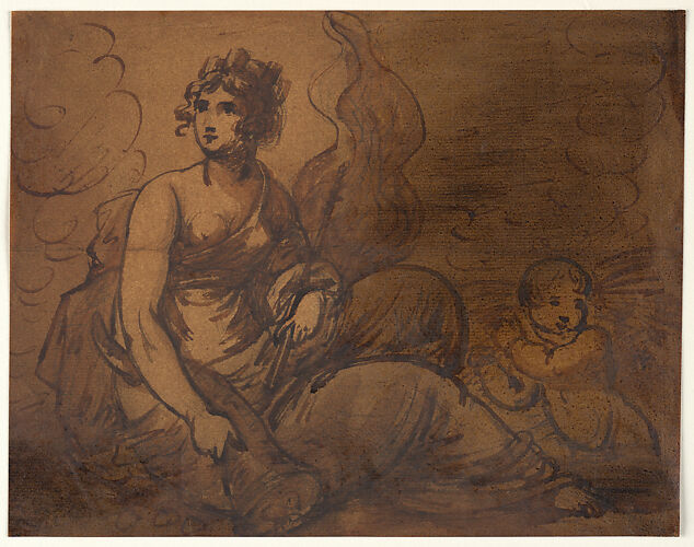 Study of an Allegorical Female Figure with an Attendant Putto