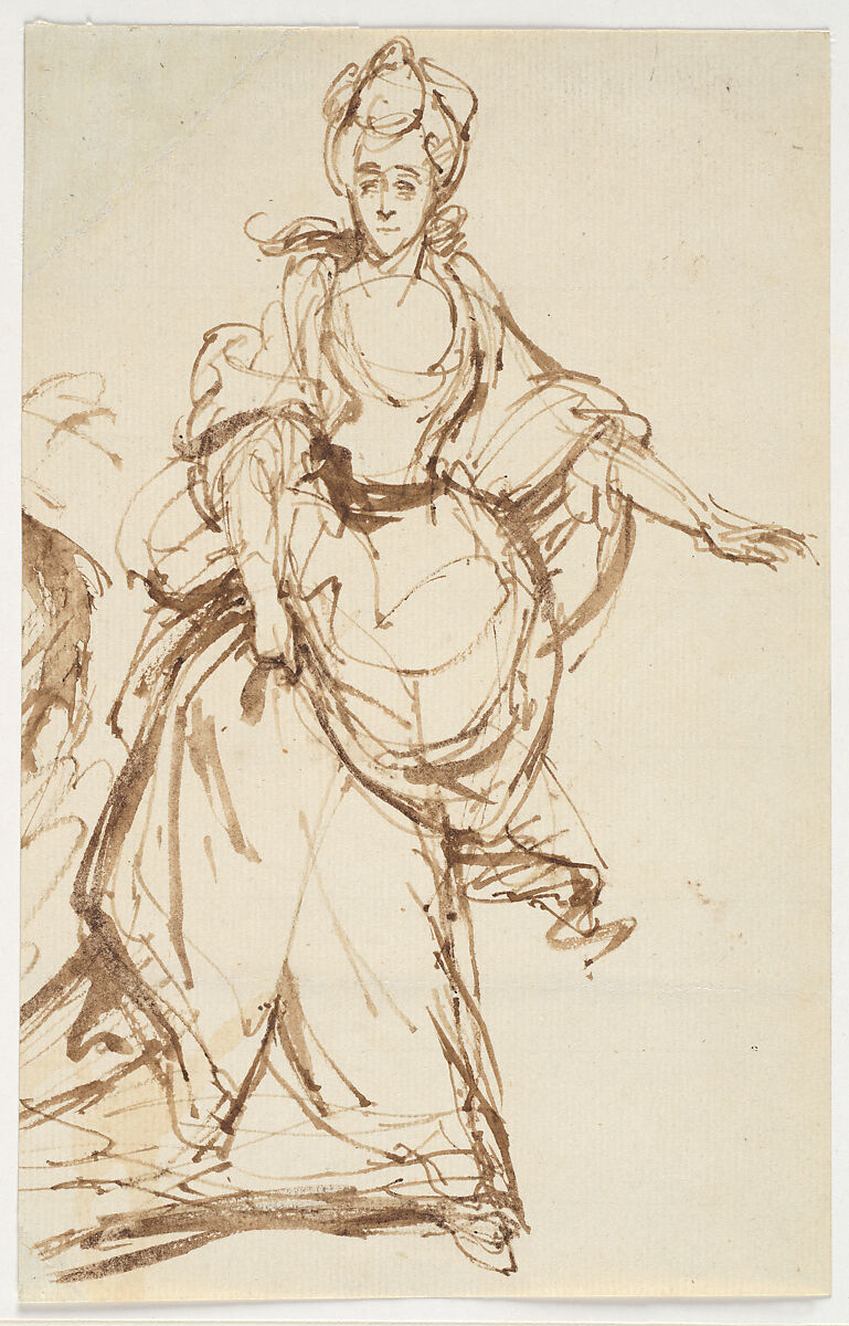 Diana, Viscountess Crosbie, England, after Sir Joshua Reynolds (British, 18th century), Pen and brush and brown ink 