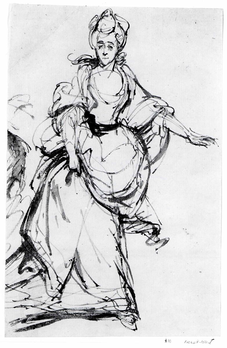 Diana, Viscountess Crosbie, England, after Sir Joshua Reynolds (British, 18th century), Pen and brush and brown ink