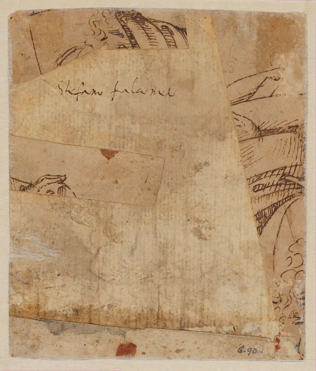 Seated Female Figure Holding a Book and a Scroll (?), Veronese School (mid-fifteenth century), Pen and dark brown ink, over black chalk, Italian, Verona
