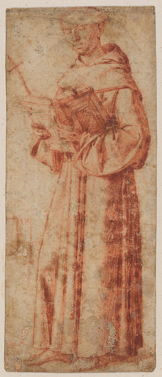 Saint Francis, Andrea Busati (Documented Venice 1503–1528) (?), Red chalk (wetted in part) 
