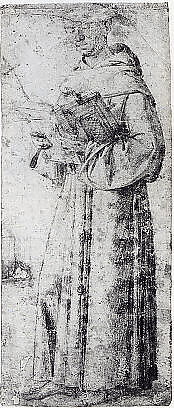 Saint Francis, Andrea Busati (Documented Venice 1503–1528) (?), Red chalk (wetted in part)